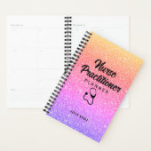 Rainbow Stethoscoop Monogram voor verpleegkundigen Planner (Display)