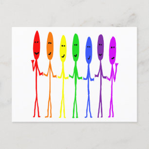 Rainbow Stickmen Briefkaart