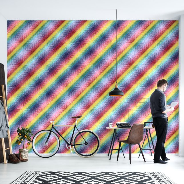 Rainbow Stippen Pattern Behang (Woonkamer)