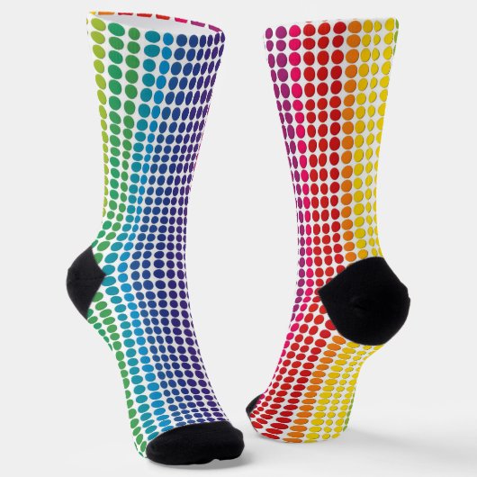 Rainbow Stippen Pattern Sokken (Gebogen)