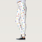 Rainbow Stippen Polka Dot Confetti White Leggings (Links)