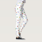 Rainbow Stippen Polka Dot Confetti White Leggings (Rechts)