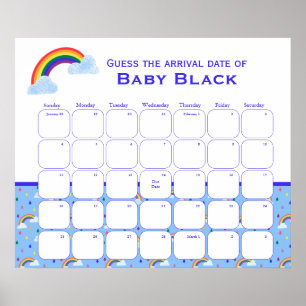 Rainbow Storm Baby shower raadt de vervaldatum Poster