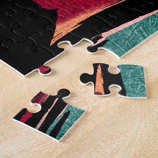 Rainbow Streaks: Abstracte acryltextuur Legpuzzel (Zijkant)