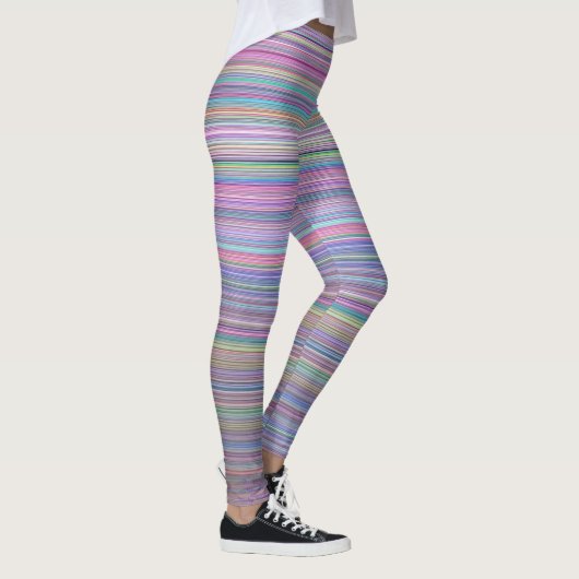 Rainbow Stripe Broken Flatscreen TV Foto Leggings (Rechts)