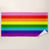 Rainbow Stripe Gilbert Baker Pride Kleuren Strandlaken (Voorkant)