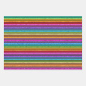 Rainbow Stripe Glitter Verjaardag Inpakpapier Vel (Voorkant 3)