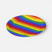 Rainbow Stripe Pattern Pride Party Papieren Bordje (Gekanteld)