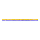 Rainbow stripe roze gepersonaliseerde tekst lint (Voorkant)