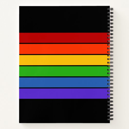 Rainbow Stripe Sketch Sketchbook Black Notitieboek (Achterkant)