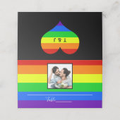Rainbow Striped Gay Pride Couple Weduwfoto (Buitenkant ongevouwen)