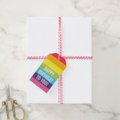 Rainbow Striped Gepersonaliseerde Gift Label Cadeaulabel (Met Touw)