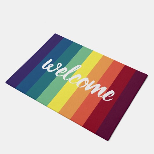 Rainbow Striped Welcome Mat (Schuin)
