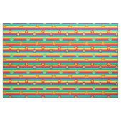 Rainbow Stripes and Hippie Flowers Pattern Stof (Fat Quarter)