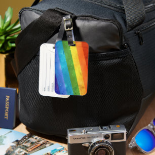 Rainbow Stripes Bagagelabel