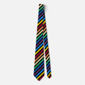 Rainbow Stripes Black Stropdas (Voorkant)
