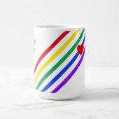 Rainbow Stripes Coeurs Noms Customisés Love Mug (Centre)