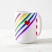 Rainbow Stripes Coeurs Noms Customisés Love Mug (Devant droit)