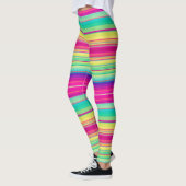 Rainbow Stripes Colorful Custom Name Leggings (Links)