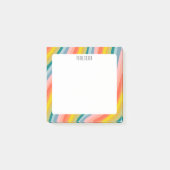 Rainbow Stripes CUSTOM Chic Monogram, op maat gema Post-it® Notes (Voorkant)