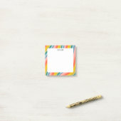 Rainbow Stripes CUSTOM Chic Monogram, op maat gema Post-it® Notes (Op bureau)