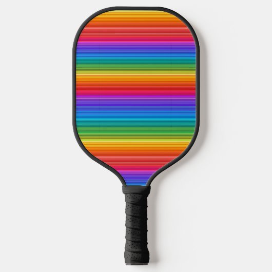 Rainbow Stripes Design Pickleball Paddle (Voorkant)