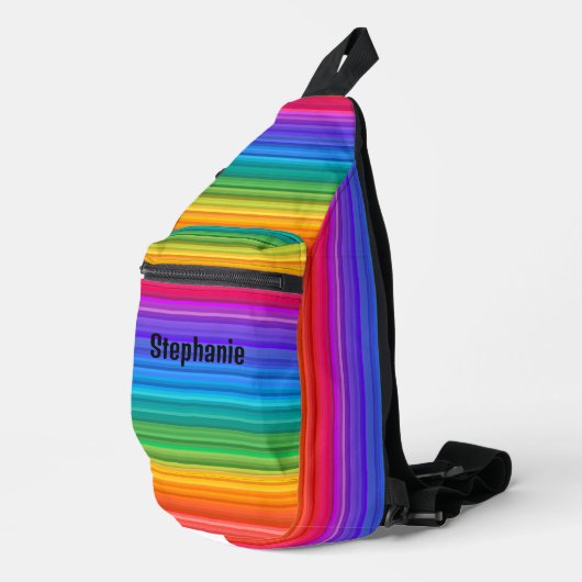 Rainbow Stripes Design Sling Bag (Rechterhoek)