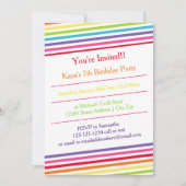 Rainbow Stripes fête d'anniversaire - Invitation (Devant)