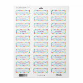 Rainbow Stripes Fun Return Adres Sticker Label (Full Sheet)