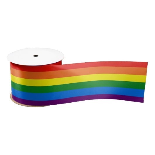 Rainbow Stripes Gay Pride LGBT-ondersteuning Lint (Spoel)