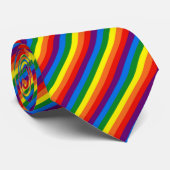 Rainbow Stripes Gay Pride LGBT-ondersteuning Stropdas (Opgerold)