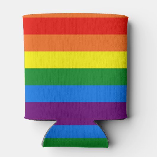 Rainbow Stripes Gay Pride LGBT Support Custom Blikjeskoeler (Achterkant)