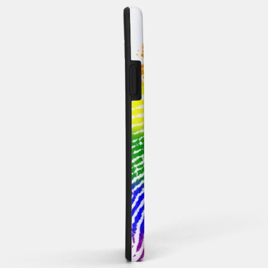 Rainbow Stripes Gekleurde Vingerafdruk iPhone Case (Achterkant/rechts)