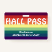 Rainbow Stripes Hall Pass Badge voor leraren (Voorkant)