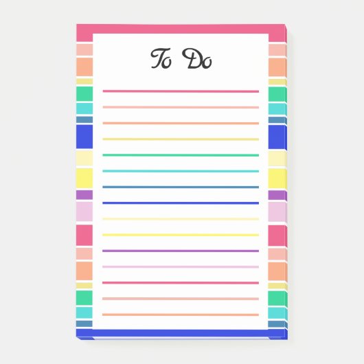 Rainbow Stripes Happy Colorful Post-it® Notes (Voorkant)
