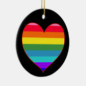 Rainbow Stripes Heart Keramisch Ornament (Rechts)