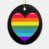 Rainbow Stripes Heart Keramisch Ornament (Links)