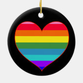 Rainbow Stripes Heart Keramisch Ornament (Achterkant)