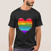 Rainbow Stripes Heart T-shirt (Voorkant)