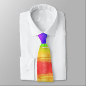 Rainbow Stripes Ombre Waterverf Gay Pride Trendy Stropdas (Gebonden)