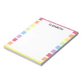 Rainbow Stripes Pastel Naam | Personaliseren Notitieblok (Gedraaid)
