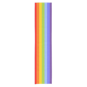 RAINBOW Stripes Patroon + uw idee Korte Tafelloper