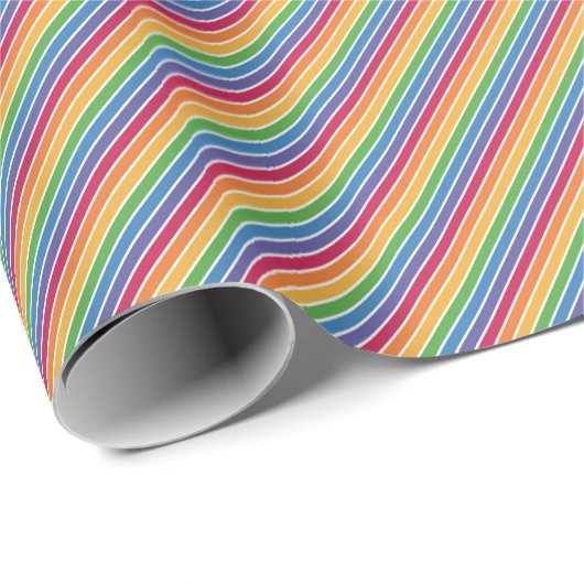 Rainbow Stripes Pattern Cadeaupapier (Rol Hoek)