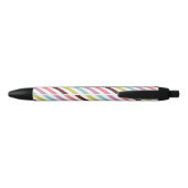 Rainbow Stripes Pattern, gepersonaliseerd Zwarte Inkt Pen (Achterkant)