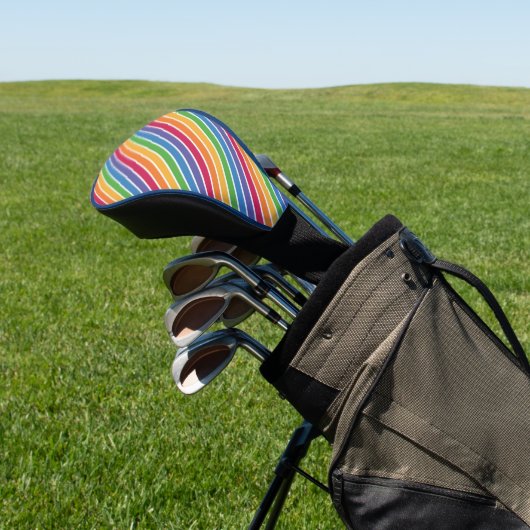 Rainbow Stripes Pattern Golfheadcover (Insitu)