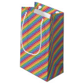 Rainbow Stripes Pattern Klein Cadeauzakje (Achterkant Gekanteld)
