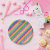 Rainbow Stripes Pattern Papieren Bordje (Feest)