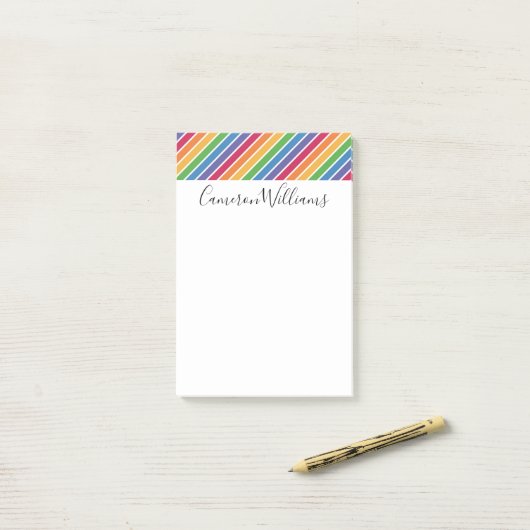 Rainbow Stripes Pattern Post-it® Notes (Op bureau)