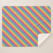 Rainbow Stripes Pattern Sherpa Deken (Voorkant (horizontaal))