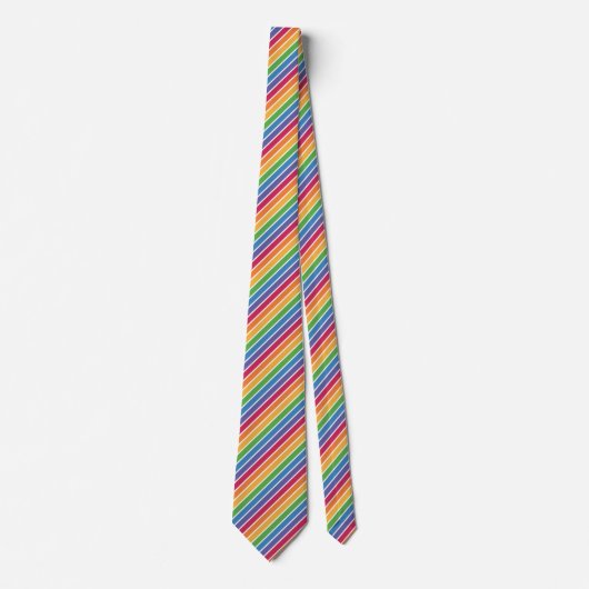 Rainbow Stripes Pattern Stropdas (Voorkant)